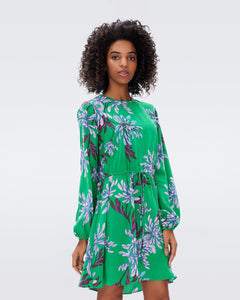 DVF SYDNEY MINI DRESS PARIS FLORAL MULTI