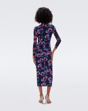 Load image into Gallery viewer, DVF	HADES DRESS PANSY WINE LG PK/SM ROSEWOOD