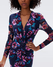 Load image into Gallery viewer, DVF	HADES DRESS PANSY WINE LG PK/SM ROSEWOOD