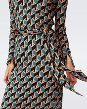 Load image into Gallery viewer, DVF	BIANCO DRESS INTERMISSION GEO SIG TURQUOISE