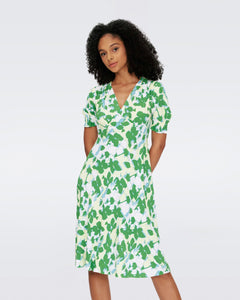 DVF	JEMMA DRESS EARTH FLORAL MULTI