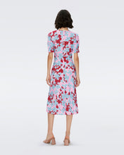 Load image into Gallery viewer, DVF	ANABA SHORT DRESS EARTH FLORAL MULTI PINK