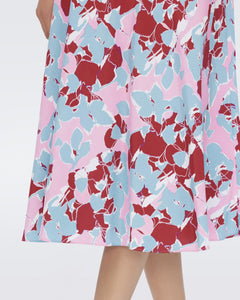 DVF	ANABA SHORT DRESS EARTH FLORAL MULTI PINK