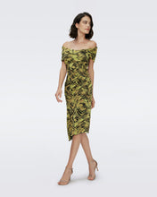 Load image into Gallery viewer, DVF	LOVINIA DRESS BAMBOO CHARTREUSE