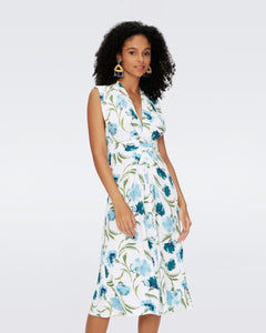 DVF	LIVIA DRESS	DIANTHUS LARGE MED BLUE