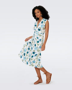 DVF	LIVIA DRESS	DIANTHUS LARGE MED BLUE