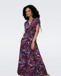 DVF	CHARLOTTE REVERSIBE DRESS	POME PINE FLORAL MULT