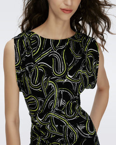 DVF	GERTRUDE DRESS RIBBON SNAKE