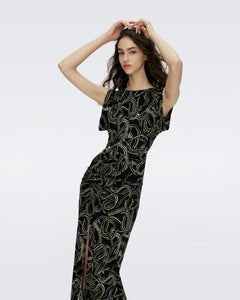 DVF	GERTRUDE DRESS RIBBON SNAKE