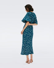 Load image into Gallery viewer, DVF	BESSIE DRESS LILY OF THE VLY LG SEA GLASS