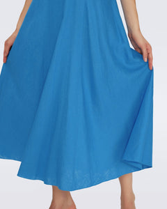 DVF	ELLIOT MIDI DRESS CERULEAN BLUE