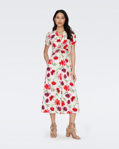 DVF	CLARK DRESS DIANTHUS LARGE MED RED