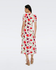 DVF	CLARK DRESS DIANTHUS LARGE MED RED