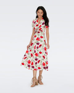 DVF	CLARK DRESS DIANTHUS LARGE MED RED