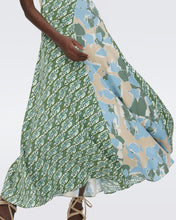 Load image into Gallery viewer, DVF	CORY DRESS	EARTH FLORAL MULTI CERULEAN SEEDLING