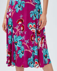 DVF NELLA DRESS TIGER LILY GT SHOCKING BEET