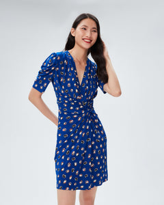 DVF	DUNCAN DRESS PAINT DOTS DEEP INDIGO