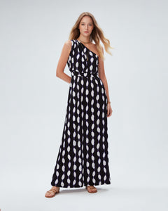 DVF	KIERA DRESS SHIBORI DOT LG BLACK