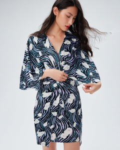 DVF	EMMALINE DRESS OCEAN TIDE ORCHID