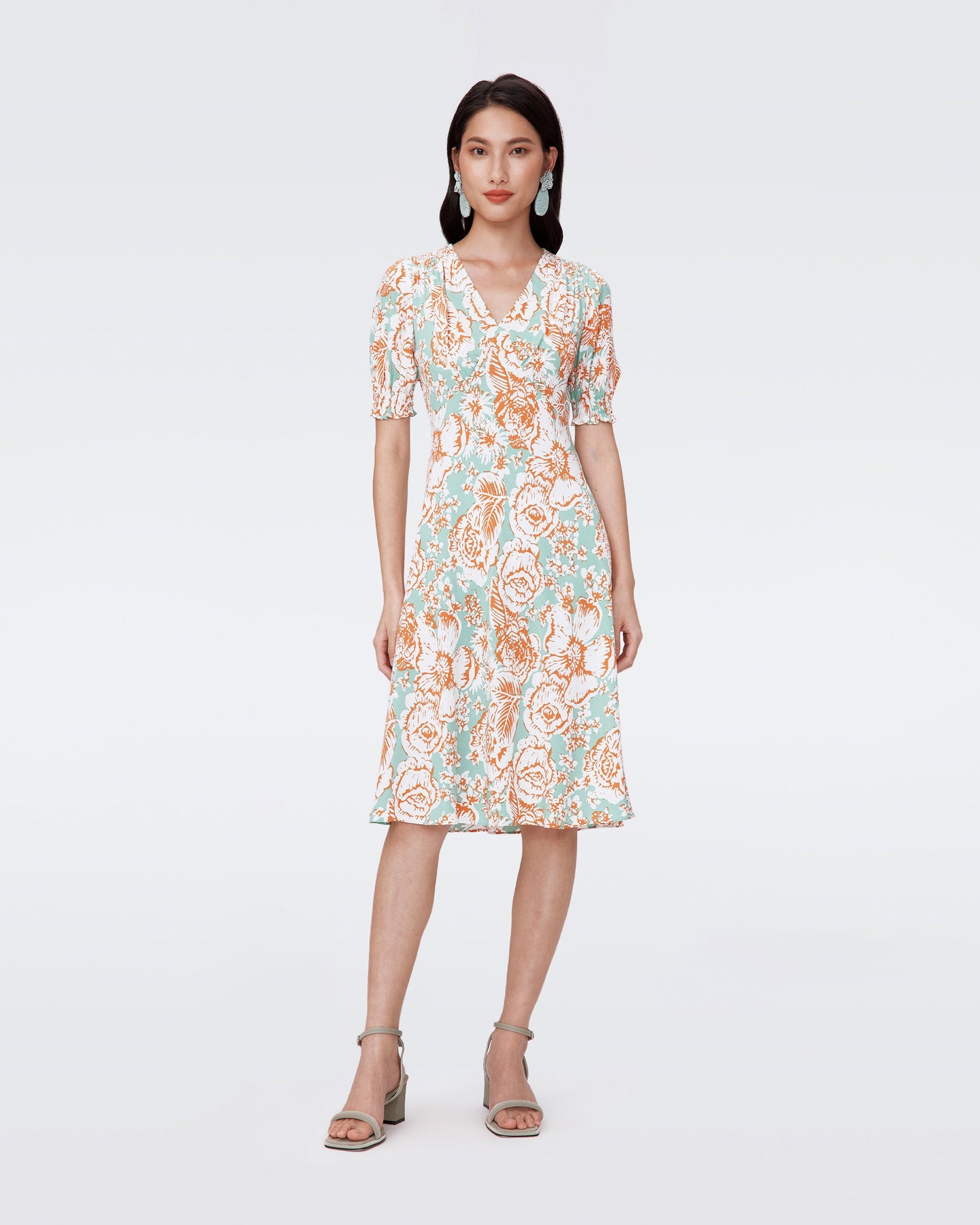 DVF	JEMMA DRESS JUNE BLOOM JADE