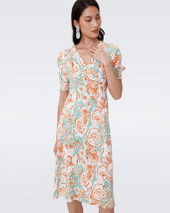 DVF	JEMMA DRESS JUNE BLOOM JADE