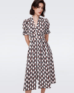 DVF	ERICA DRESS MAYPOLE BLACK