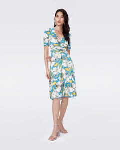 DVF	KOREN REVERSIBLE DRESS JUN BLM BU/DAY DREAM FLORAL
