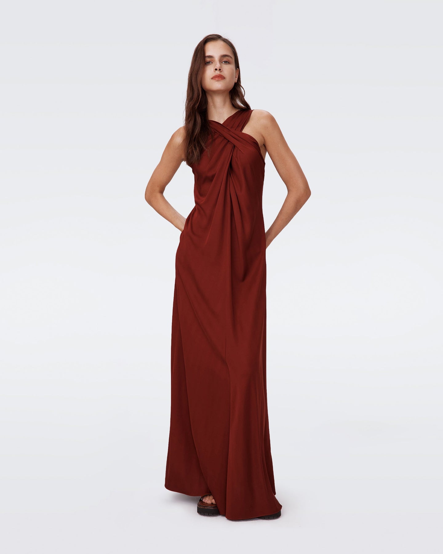 DVF	ALIA DRESS CHESTNUT