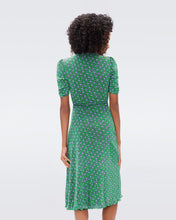 Load image into Gallery viewer, DVF	KOREN REVERSIBLE DRESS	DOT BLSM SM GN/VENICE GEO GN