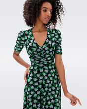 Load image into Gallery viewer, DVF	KOREN REVERSIBLE DRESS	DOT BLSM SM GN/VENICE GEO GN