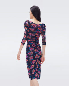 DVF	BETTINA DRESS PANSY WINE SM ROSEWOOD