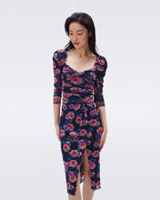 Load image into Gallery viewer, DVF	BETTINA DRESS PANSY WINE SM ROSEWOOD