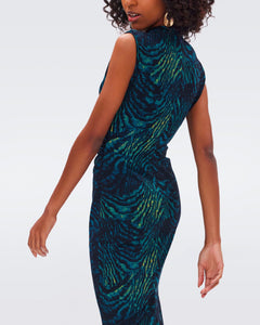 DVF	DARRIUS DRESS MOIRE TIGER