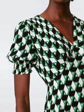 Load image into Gallery viewer, DVF	JEMMA DRESS INTERMISSION GEO GREEN