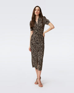 DVF	ZOEY DRESS	CAMO LEOPARD