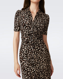 DVF	ZOEY DRESS	CAMO LEOPARD