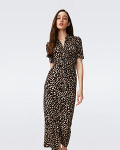DVF	ZOEY DRESS	CAMO LEOPARD