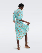 Load image into Gallery viewer, DVF	ELOISE MIDI DRESS ANEMONE SUMMER TURQUOISE