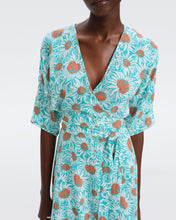 Load image into Gallery viewer, DVF	ELOISE MIDI DRESS ANEMONE SUMMER TURQUOISE