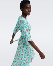 Load image into Gallery viewer, DVF	ELOISE MIDI DRESS ANEMONE SUMMER TURQUOISE