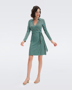 DVF	NEW JEANNE TWO DRESS  FLEURGEO SUMMER TURQUOISE