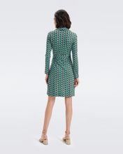 Load image into Gallery viewer, DVF	NEW JEANNE TWO DRESS  FLEURGEO SUMMER TURQUOISE