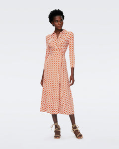 DVF	SANA TWO DRESS VINTAGE CANE SM MARMALADE