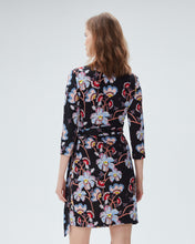 Load image into Gallery viewer, DVF	NEW JULIAN TWO DRESS TIGER LILY SM BLACK