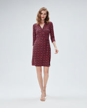 Load image into Gallery viewer, DVF NEW JEANNE TWO 3/4 DRESS DVF STAMP SM SHOCKING