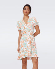 Load image into Gallery viewer, DVF	EMILIA MINI DRESS JUNE BLOOM JADE