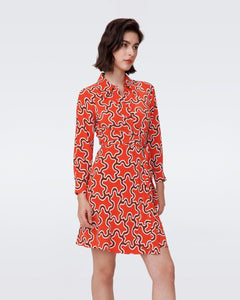 DVF	SOPHIE DRESS CLOUD PATCH RED