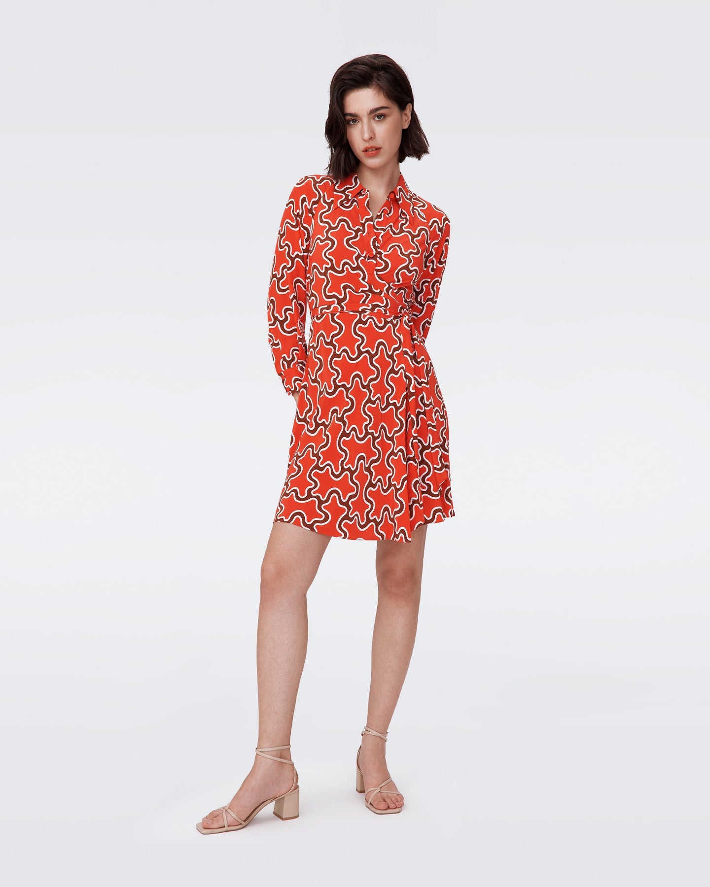 DVF	SOPHIE DRESS CLOUD PATCH RED