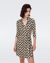 Load image into Gallery viewer, DVF	NEW JEANNE TWO 3/4 DRESS	MAYPOLE BLACK