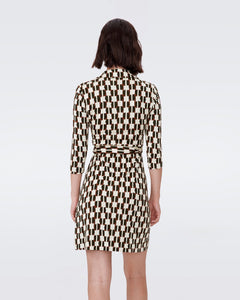 DVF	NEW JEANNE TWO 3/4 DRESS	MAYPOLE BLACK
